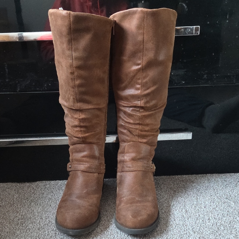 Denver Hayes Tan Over the Knee Boots